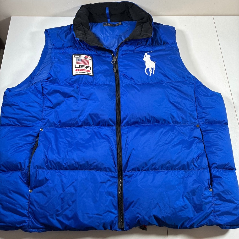 Polo Ralph Lauren PRL67 Down Puffer Vest 4XLT USA Downhill Alpine Ski Big Pony